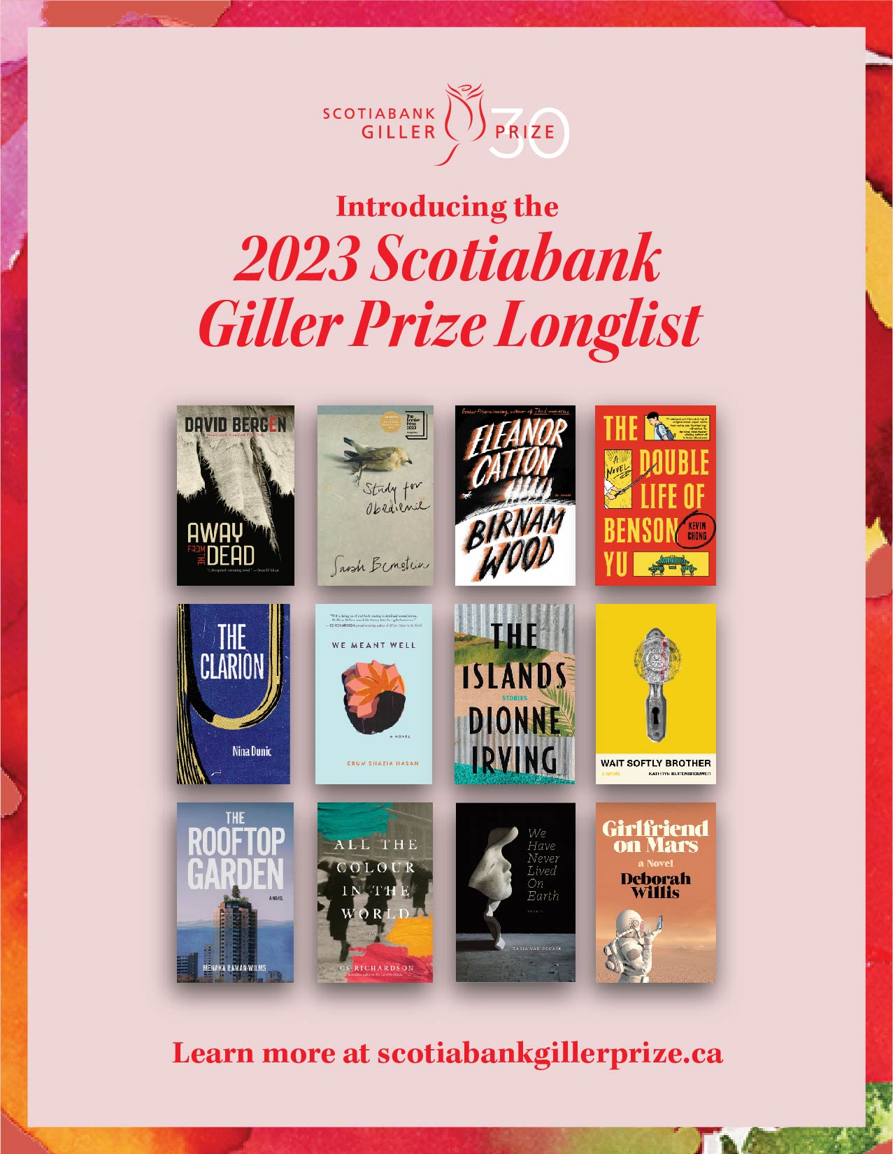 2023 Scotiabank Giller Prize Longlist - 8.5x11 poster