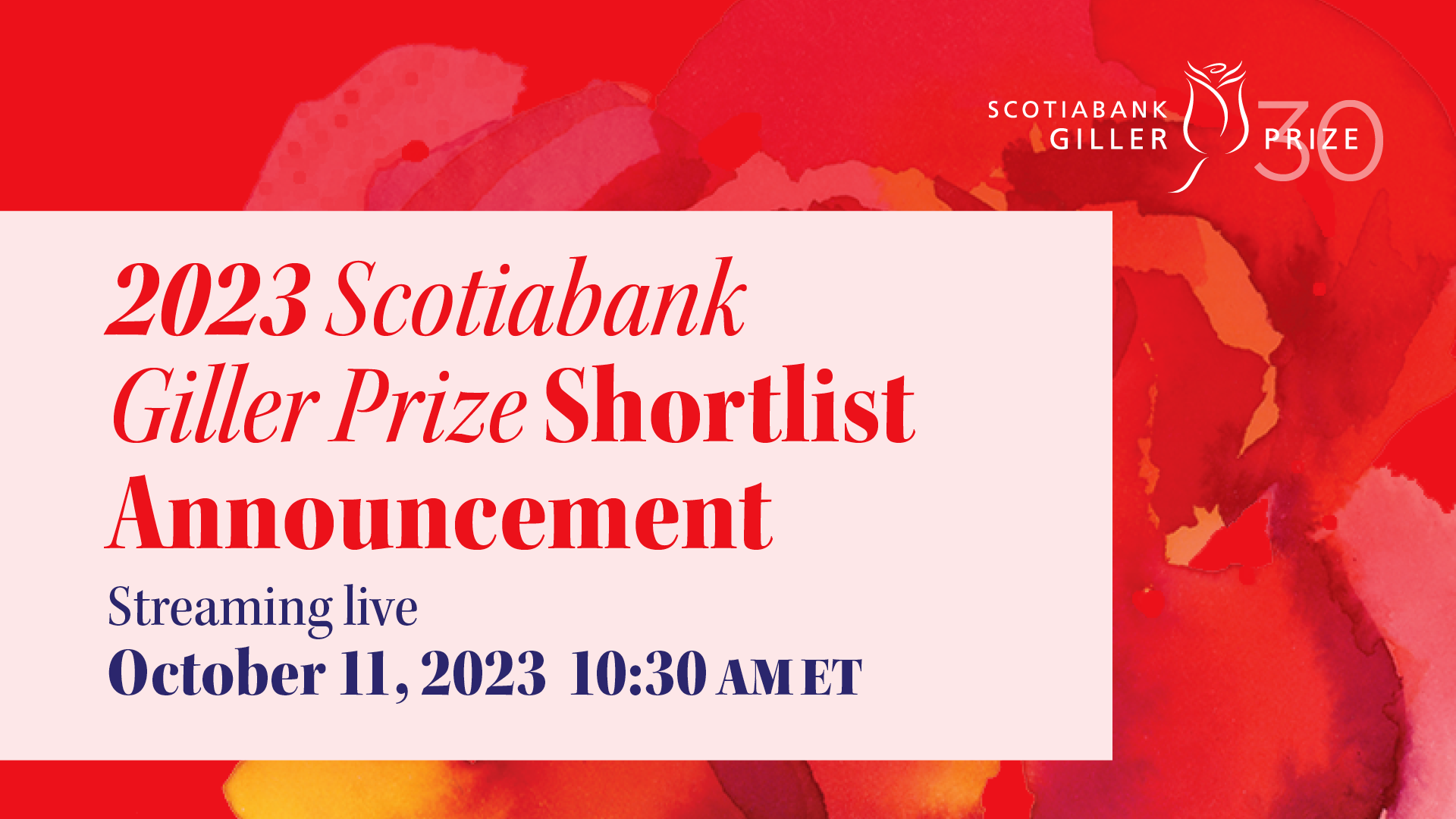 2023 Scotiabank Giller Prize Shortlist Announcement